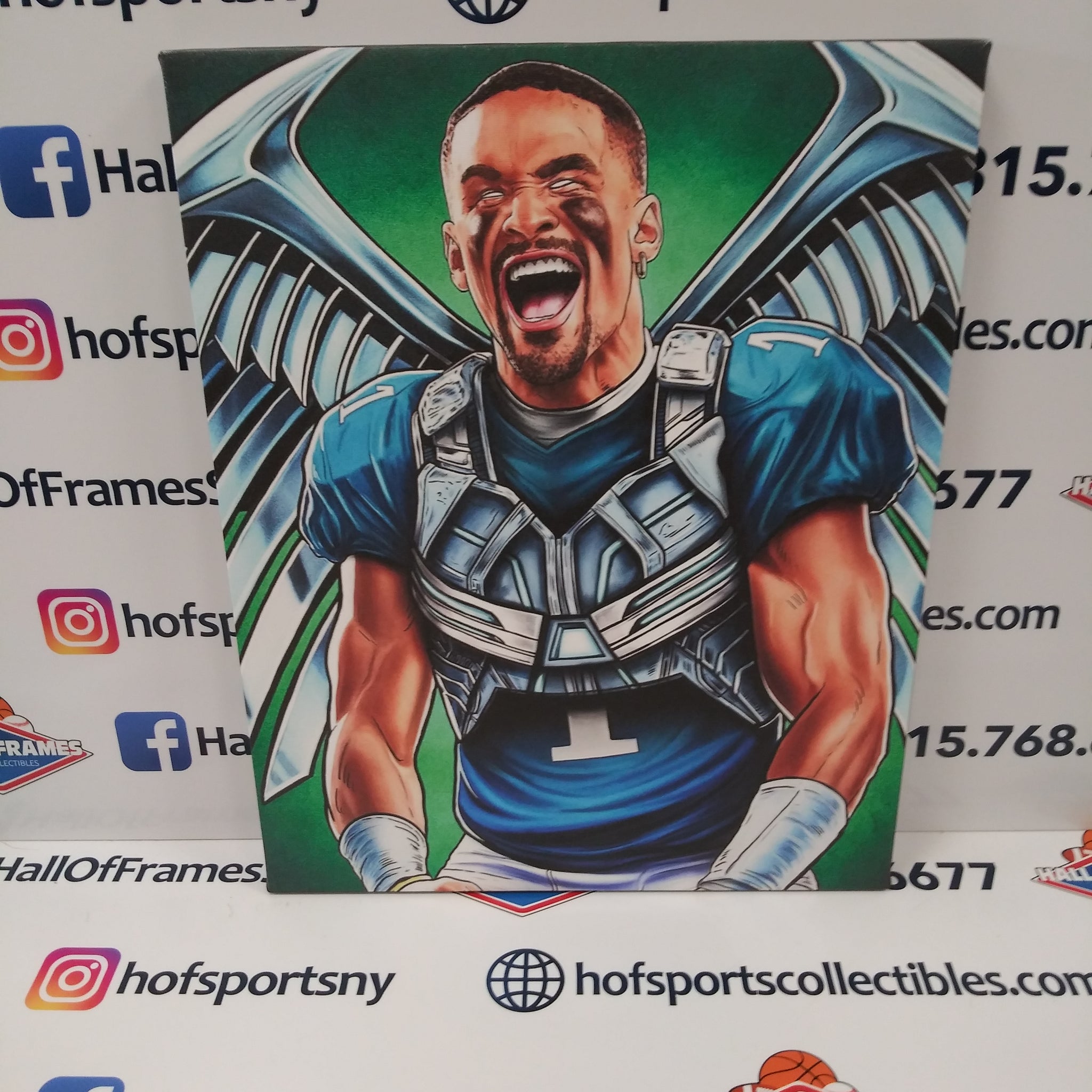JALEN HURTS PHILADELPHIA EAGLES 16X20 CUSTOM CANVAS PRINT - READY TO HANG