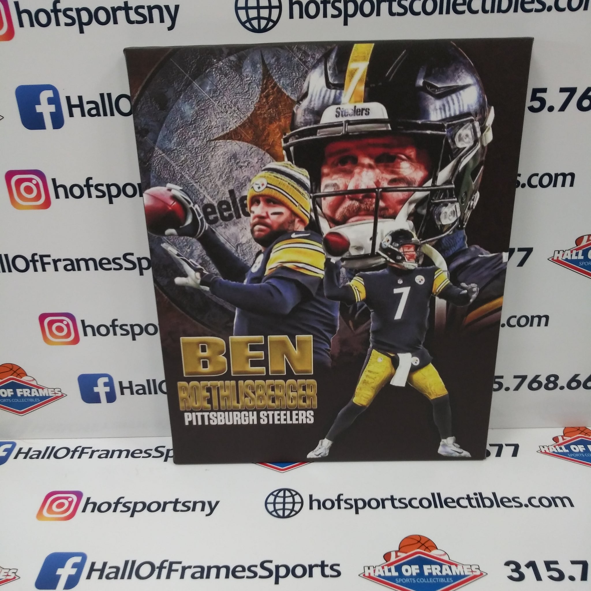 BEN ROETHLISBERGER STEELERS 16X20 CUSTOM CANVAS PRINT - READY TO HANG