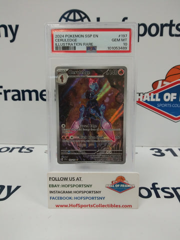 2024 POKEMON SURGING SPARKS CERULEDGE ILLUSTRATION RARE #197 PSA 10 GEM MINT!
