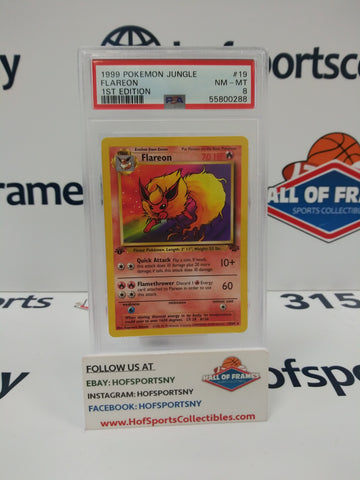 1998 POKEMON JUNGLE FLAREON 1ST EDITION NON HOLO #19 PSA 8!