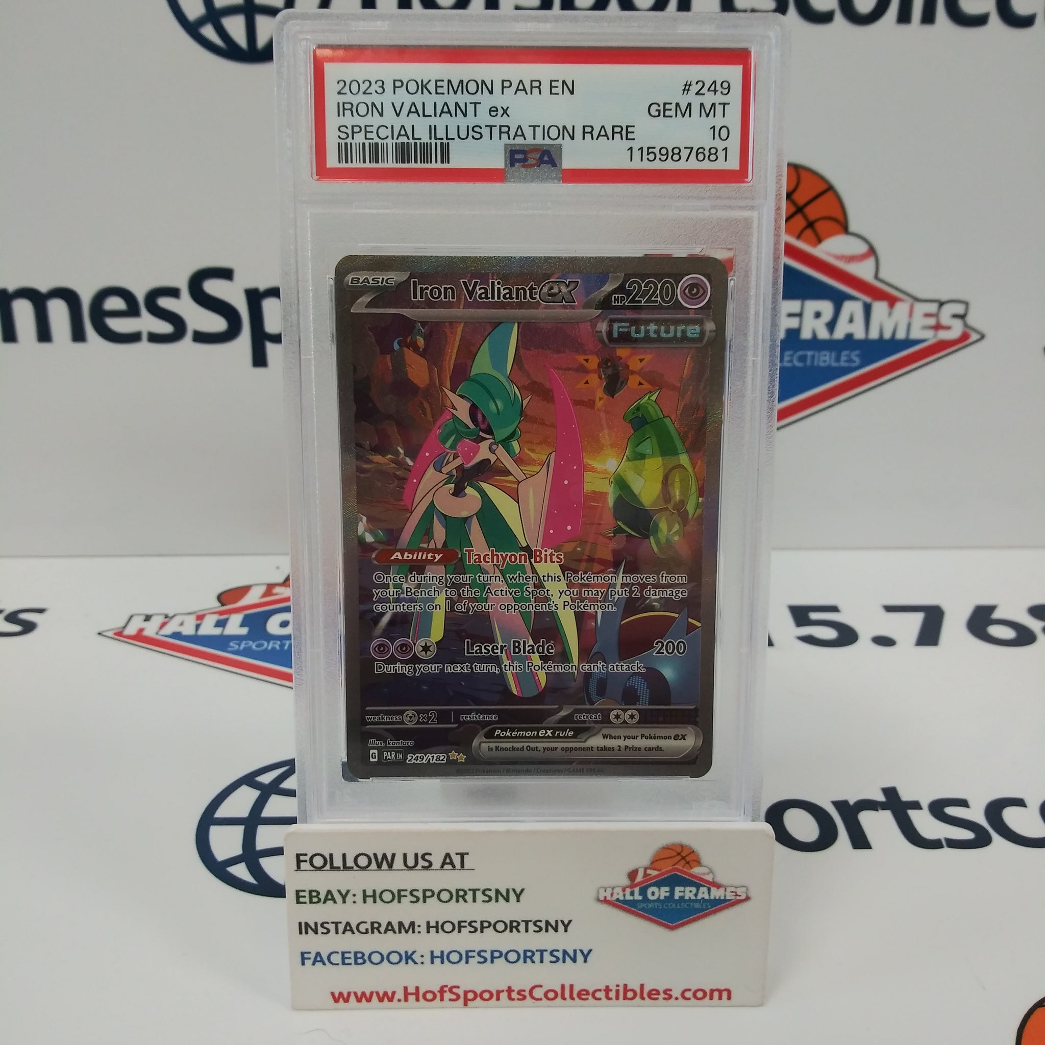 2023 POKEMON PARADOX RIFT IRON VALIANT EX SIR #249 PSA 10 GEM MINT!