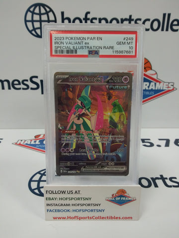 2023 POKEMON PARADOX RIFT IRON VALIANT EX SIR #249 PSA 10 GEM MINT!