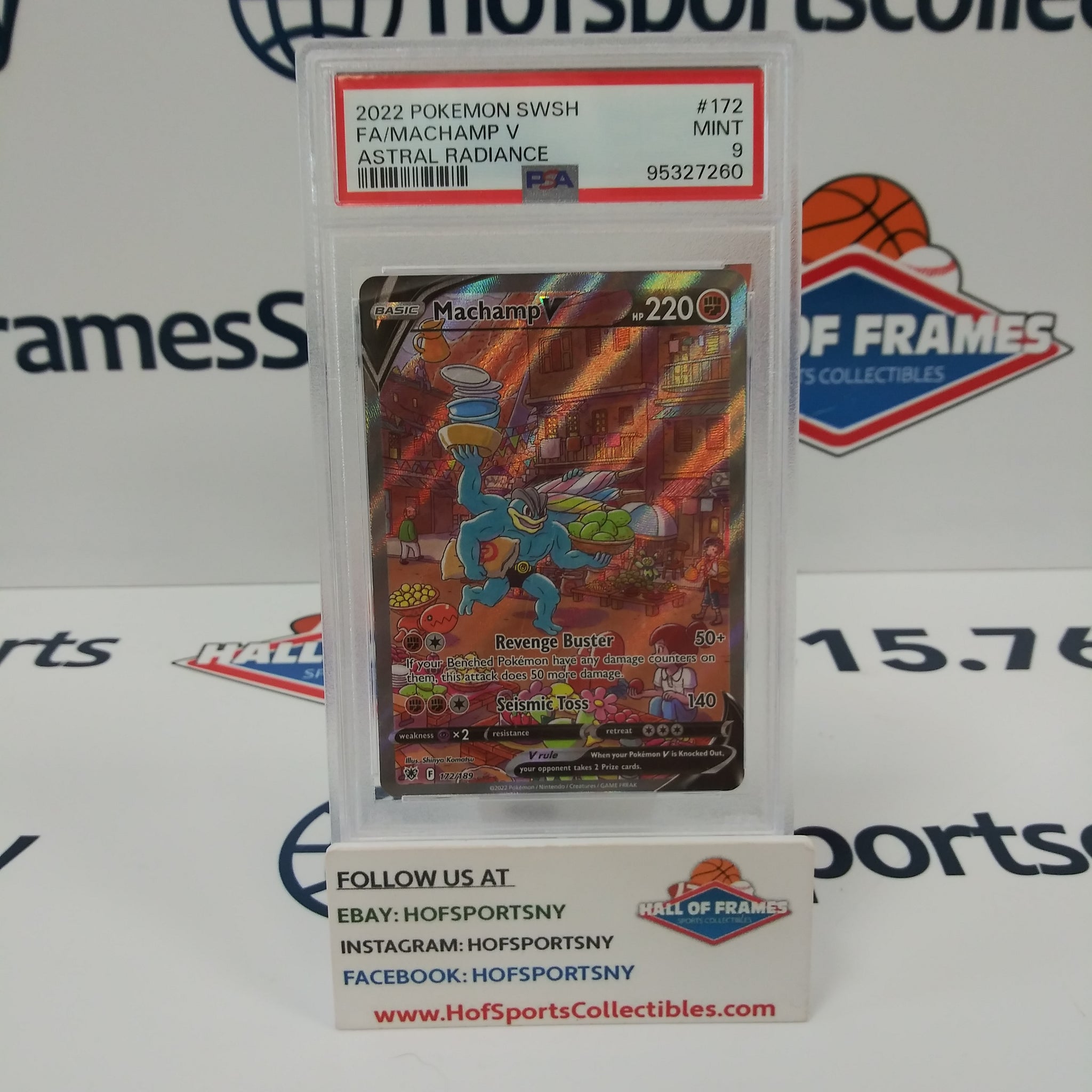 2022 POKEMON ASTRAL RADIANCE MACHAMP V #172 PSA 9