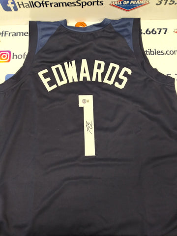 ANTHONY EDWARDS AUTOGRAPHED CUSTOM JERSEY BECKETT COA