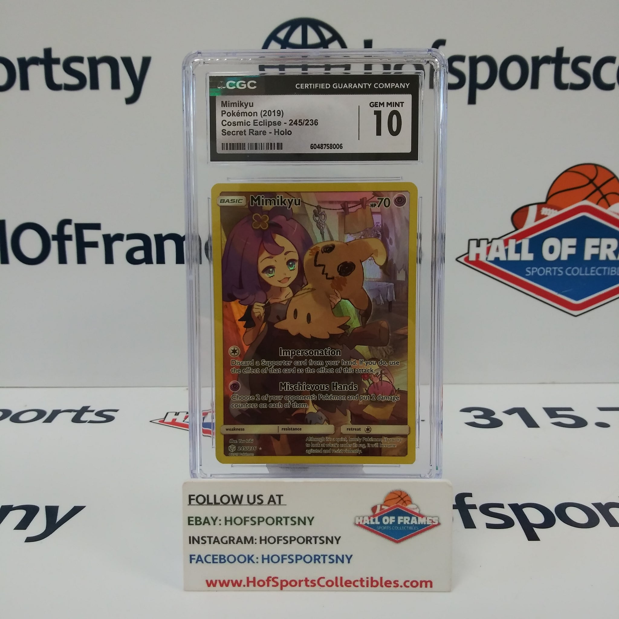 2019 POKEMON COSMIC ECLIPSE MIMIKYU SECRET RARE 245/236 CGC 10!