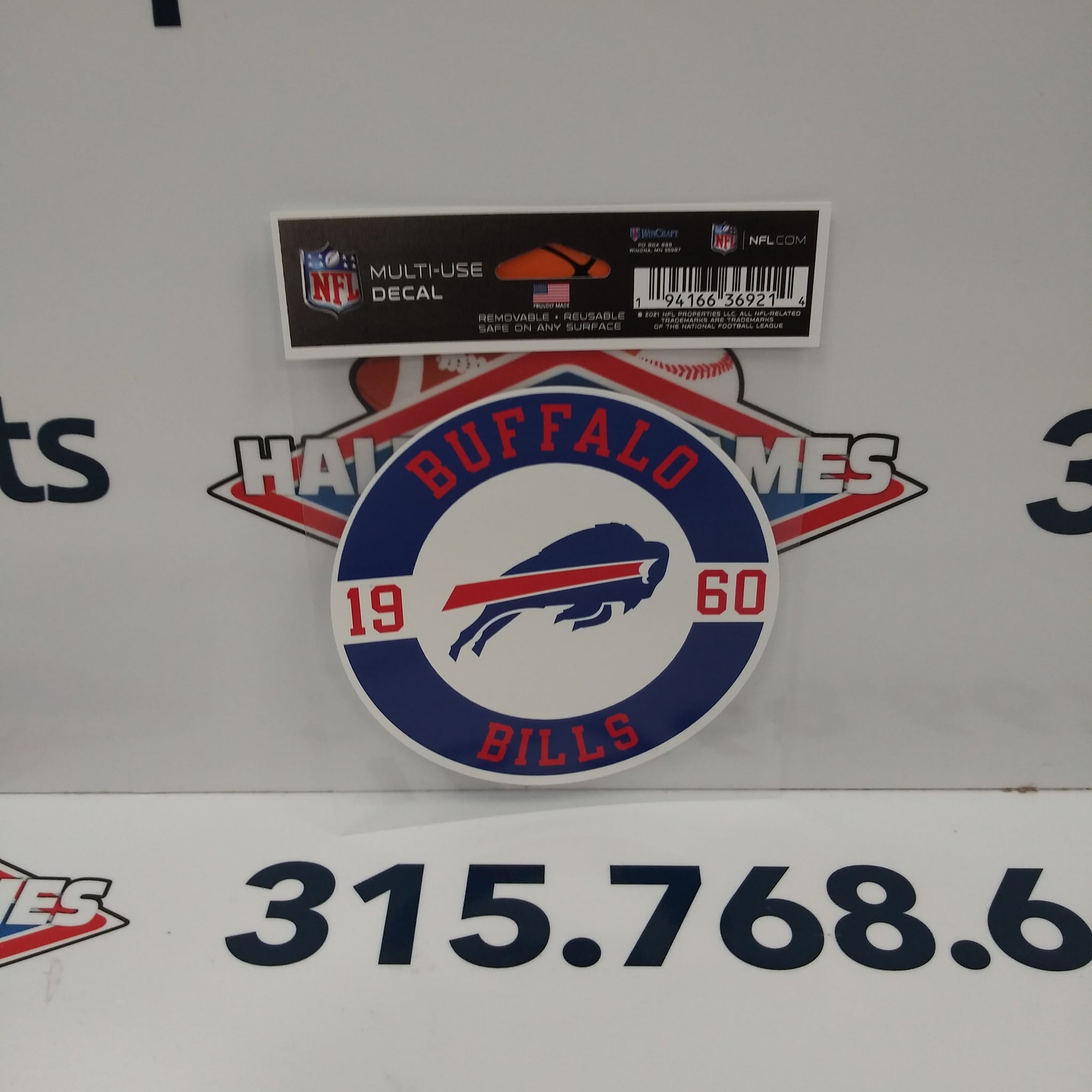 BUFFALO BILLS WINCRAFT MULTI USE DECAL 1960! 3.5"