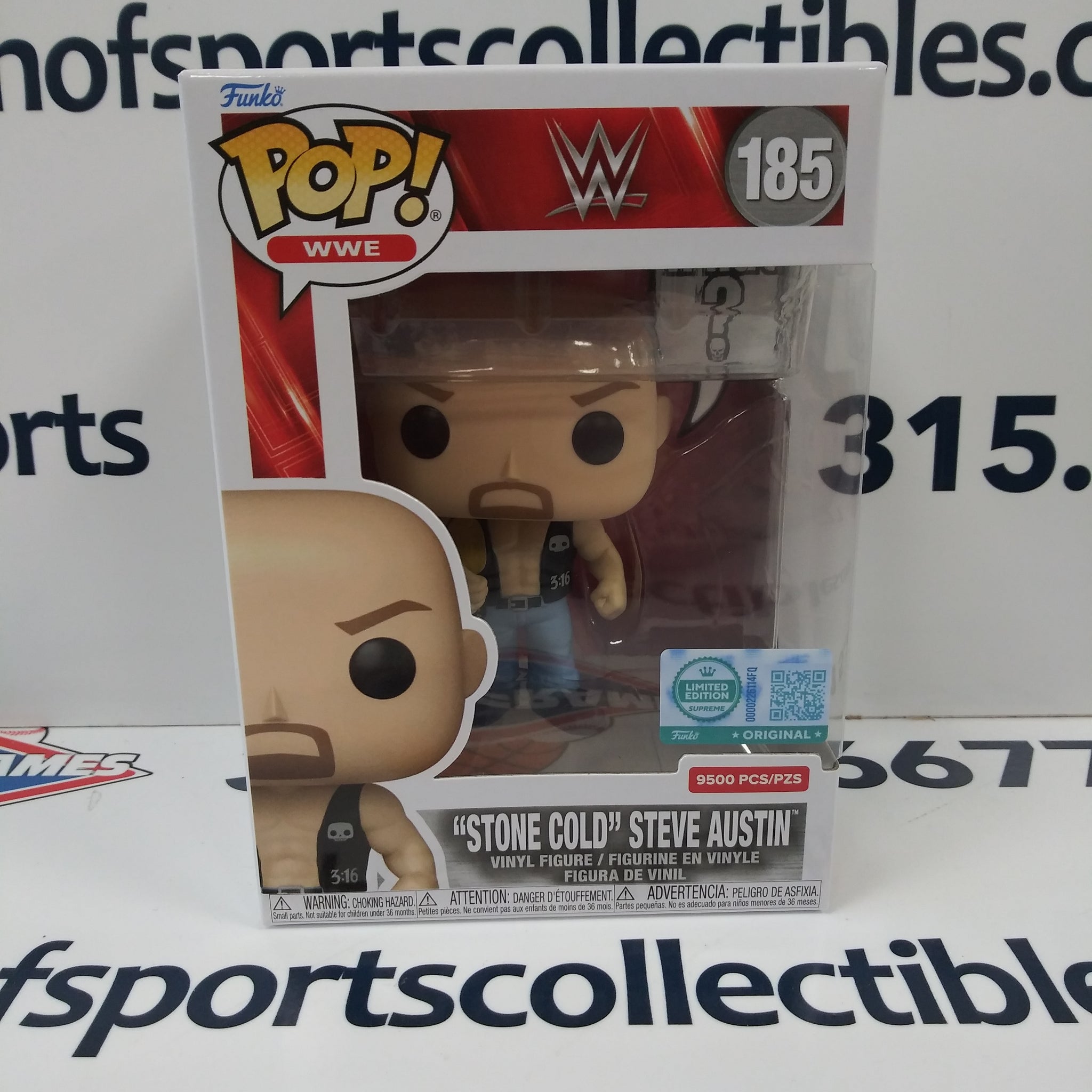 STONE COLD STEVE AUSTIN WWE FUNKO POP LIMITED EDITION SUPREME #185 /9500