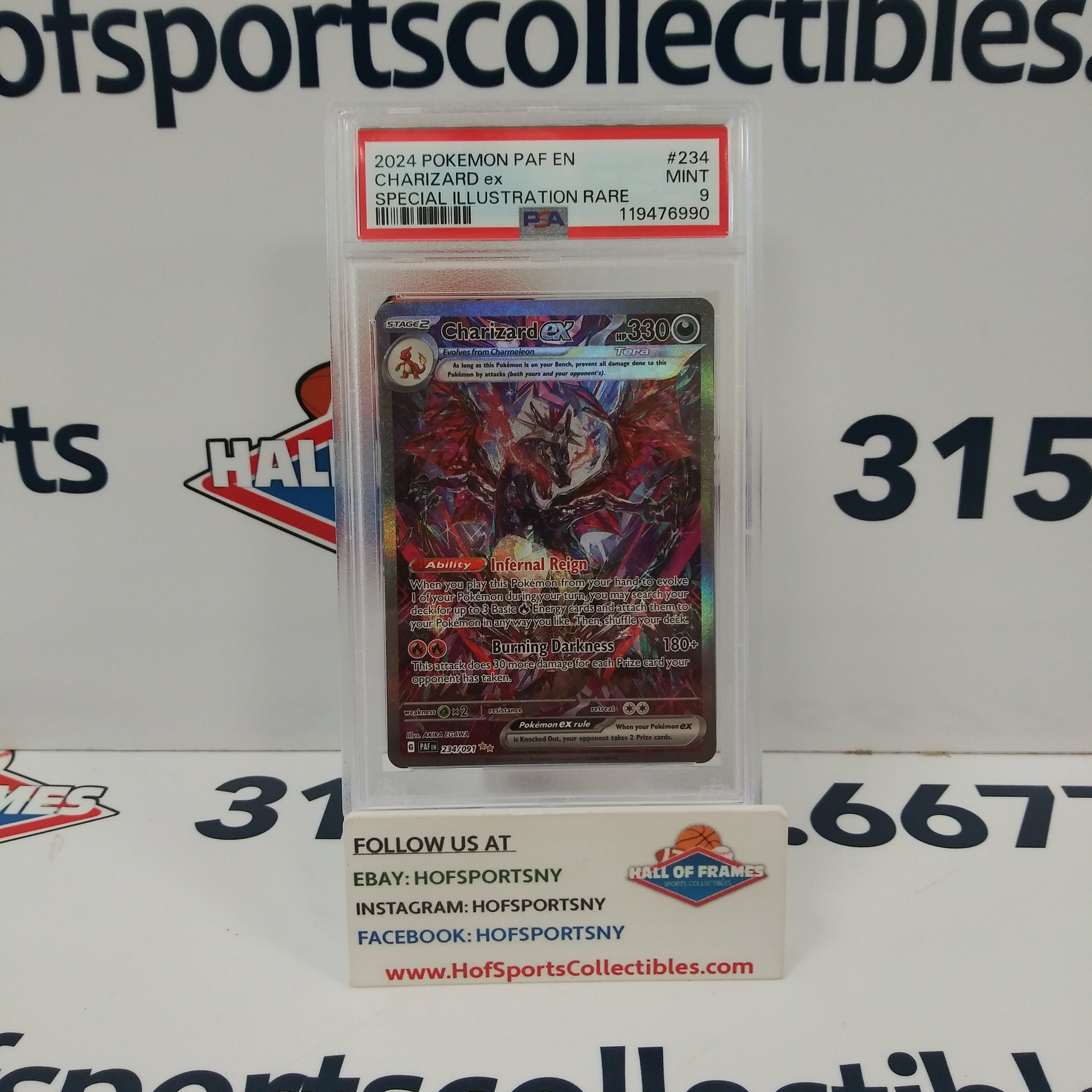 2024 POKEMON PALDEAN FATES CHARIZARD EX SIR #234 PSA 9!