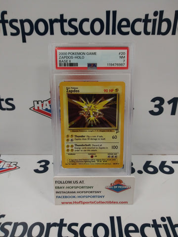 2000 POKEMON BASE SET II ZAPDOS HOLO 320 PSA 7!