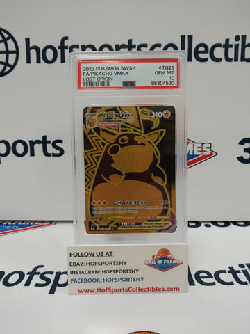 2022 POKEMON LOST ORIGIN PIKACHU VMAX #TG29 PSA 10 GEM MINT!