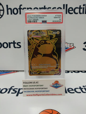 2022 POKEMON LOST ORIGIN PIKACHU VMAX #TG29 PSA 10 GEM MINT!