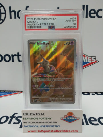 2024 POKEMON SCARLET & VIOLET PROMO MIMIKYU PALDEAN FATES #075 BLACK STAR PSA 10