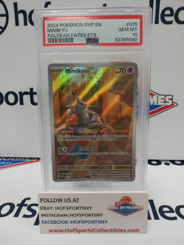 2024 POKEMON SCARLET & VIOLET PROMO MIMIKYU PALDEAN FATES #075 BLACK STAR PSA 10