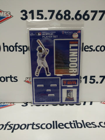FRANCISCO LINDOR NEW YORK METS 3D ACRYLIC STAND UP SET WINCRAFT!