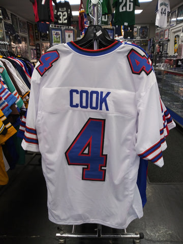 JAMES COOK #4 BILLS SEWN STITCHED WHITE JERSEY SIZE MENS XL
