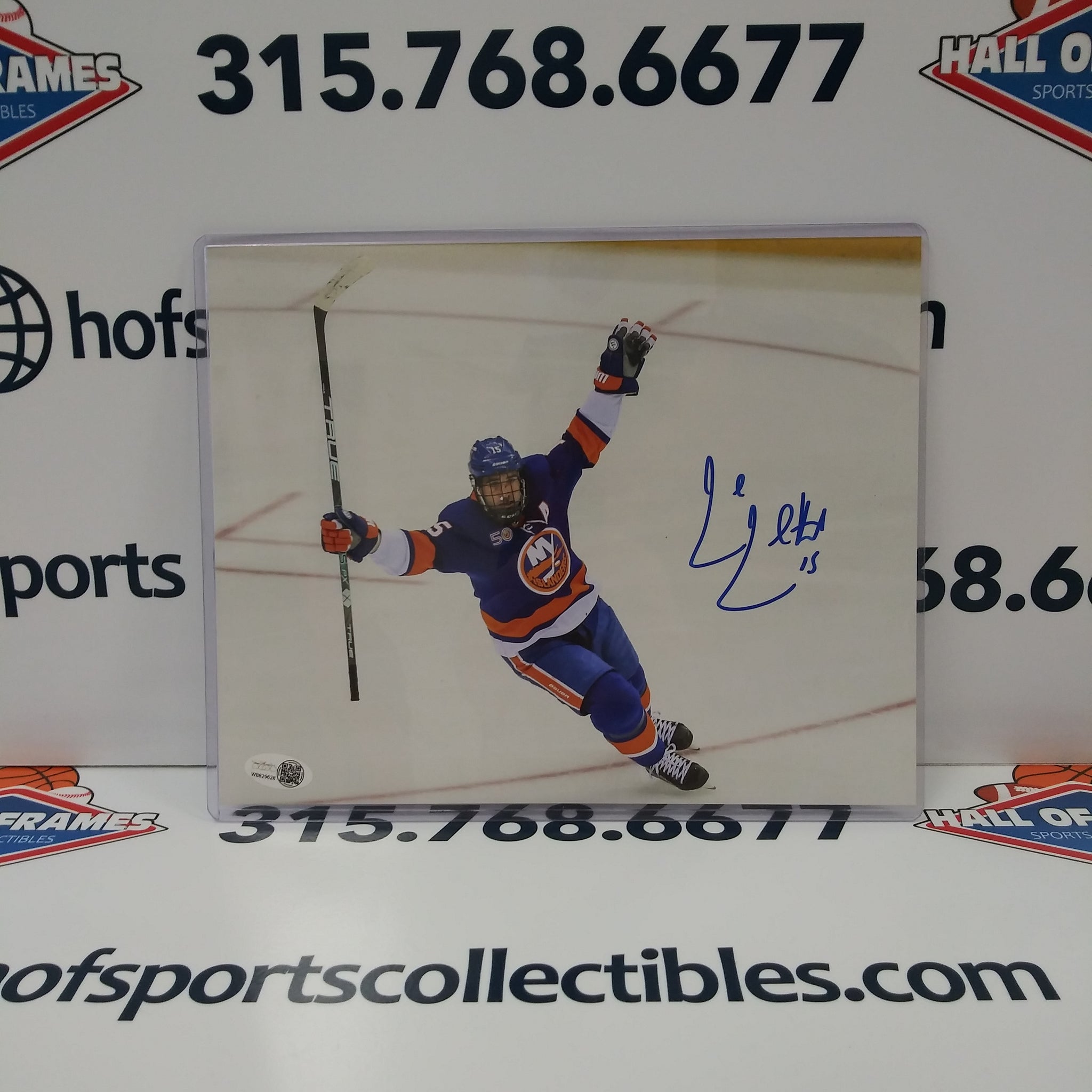 CAL CLUTTERBUCK NEW YORK ISLANDERS SIGNED 8X10 JSA COA!