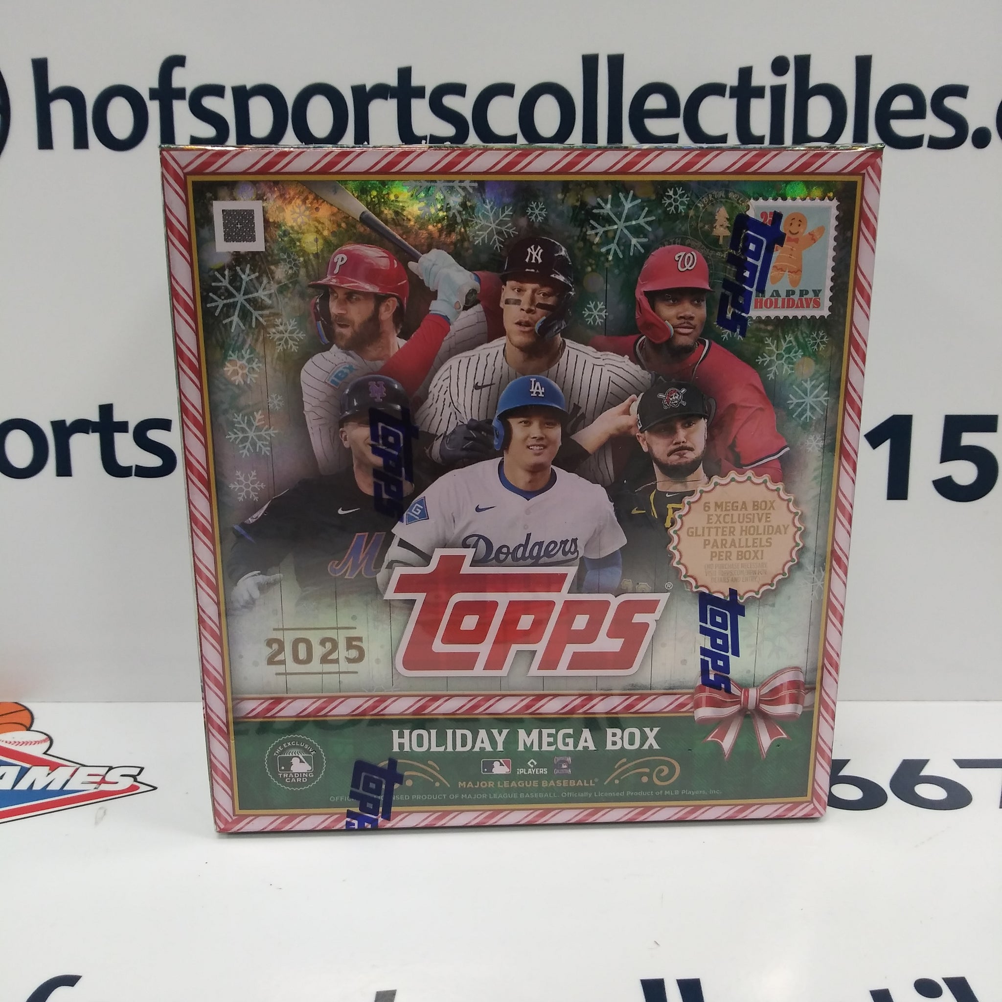 2025 TOPPS BASEBALL HOLIDAY MEGA BOX! 6 EXCLUSIVE GLITTER PARALLELS!