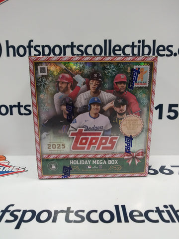 2025 TOPPS BASEBALL HOLIDAY MEGA BOX! 6 EXCLUSIVE GLITTER PARALLELS!