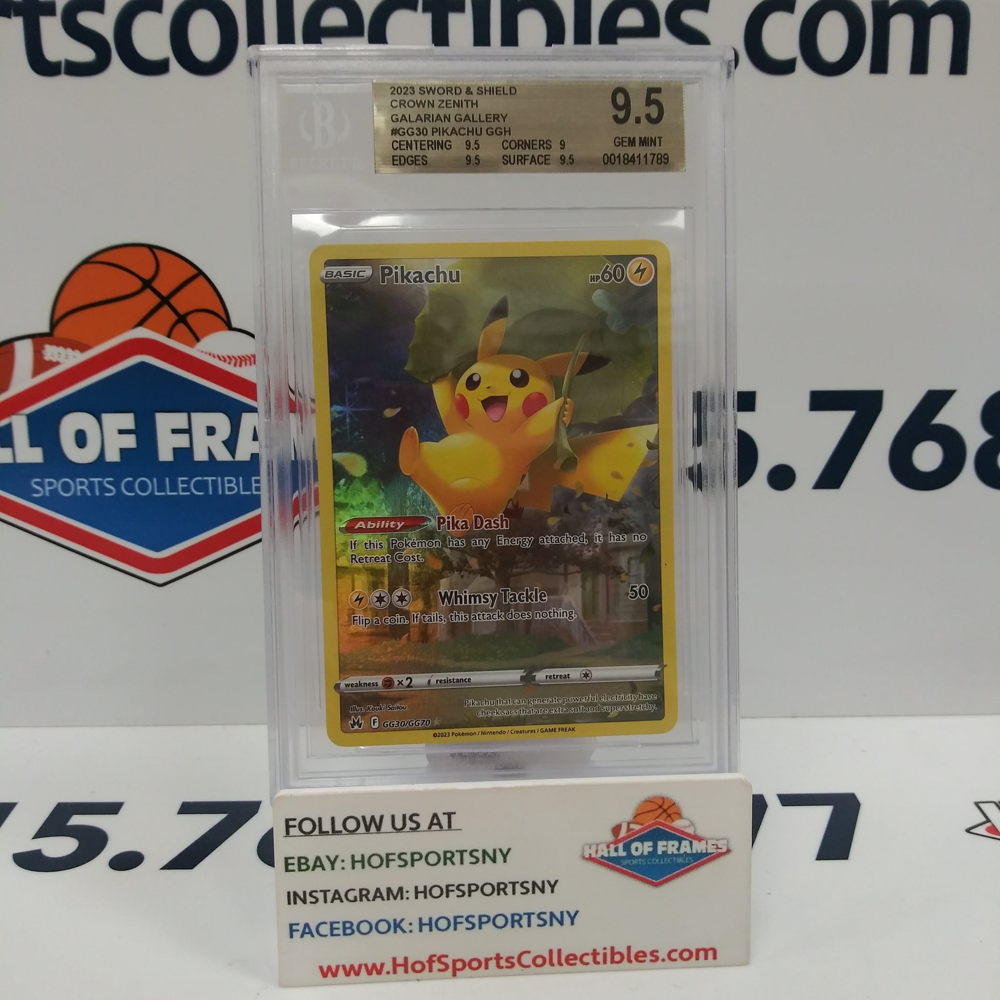 2023 POKEMON CROWN ZENITH PIKACHU GALARIAN GALLERY BGS 9.5 GEM MINT!