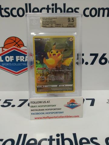 2023 POKEMON CROWN ZENITH PIKACHU GALARIAN GALLERY BGS 9.5 GEM MINT!