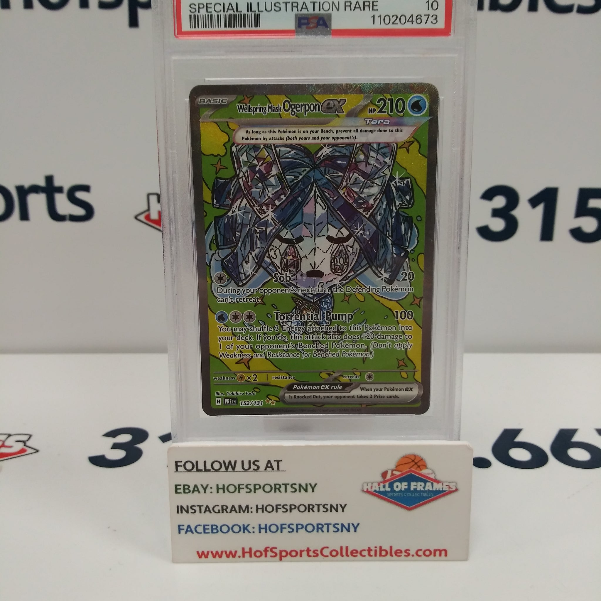2025 POKEMON PRISMATIC EVOLUTIONS WELLSPRING MASK OGERPON EX SIR # 152 PSA 10!