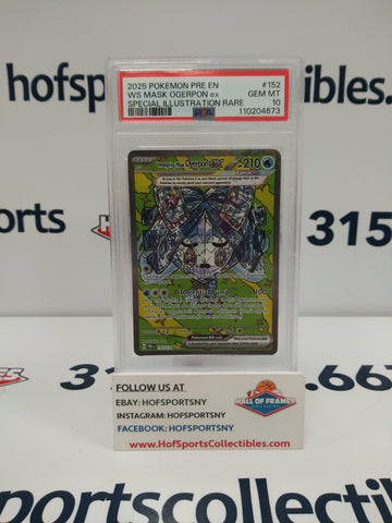 2025 POKEMON PRISMATIC EVOLUTIONS WELLSPRING MASK OGERPON EX SIR # 152 PSA 10!