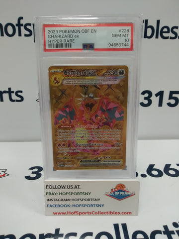 2023 POKEMON OBSIDIAN FLAMES CHARIZARD EX HYPER RARE #228 PSA 10!