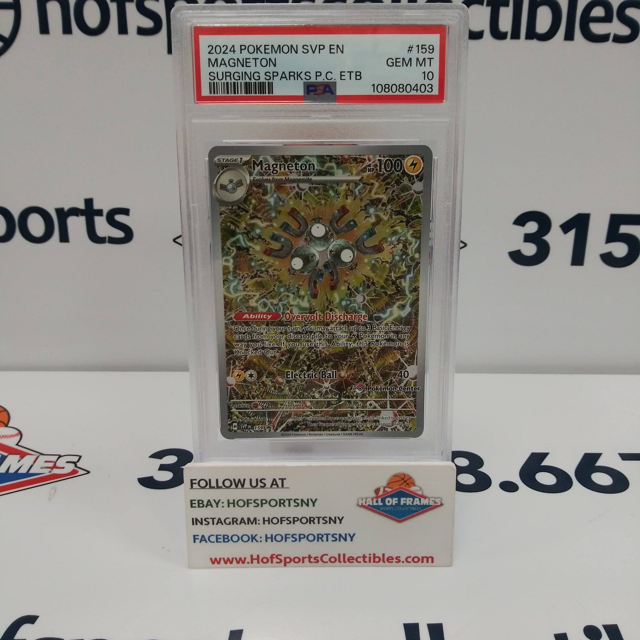 2024 POKEMON SCARLET & VIOLET MAGNETON POKEMON CENTER ETB PROMO #159 PSA 10!