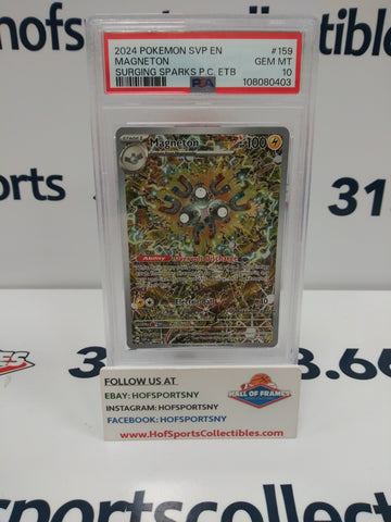 2024 POKEMON SCARLET & VIOLET MAGNETON POKEMON CENTER ETB PROMO #159 PSA 10!