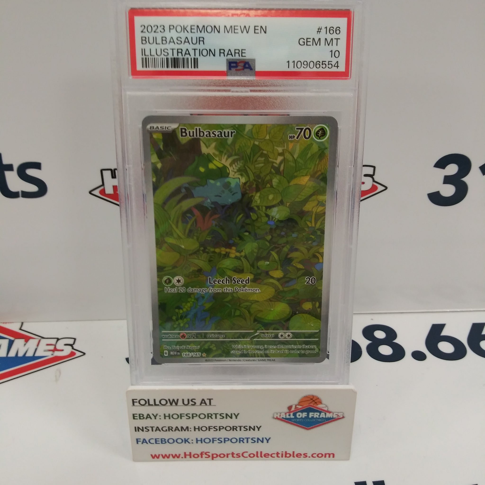 2023 POKEMON 151 BULBASAUR ILLUSTRATION RARE #166 PSA 10 GEM MINT!