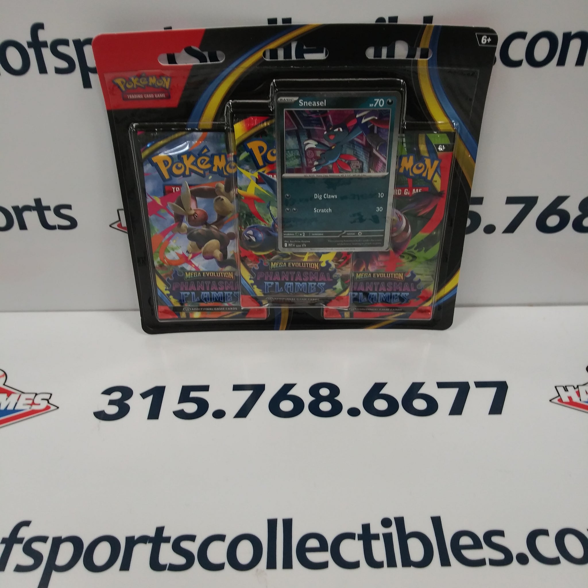 2025 POKEMON MEGA EVOLUTION PHANTASMAL FLAMES SNEASEL 3 PACK BLISTER!