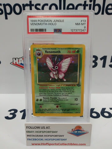 1999 POKEMON JUNGLE VENOMOTH HOLO #13 PSA 8