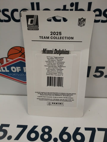 2025 MIAMI DOLPHINS DONRUSS FOOTBALL TEAM SET!