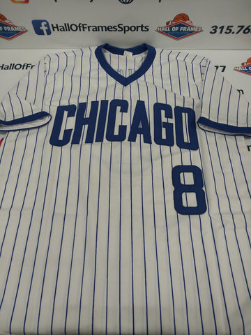 ANDRE DAWSON SIGNED CHICAGO CUBS PINSTRIPE CUSTOM JERSEY - JSA COA