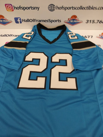 CHRISTIAN MCAFFERY SIGNED CAROLINA PANTHERS CUSTOM JERSEY - BECKETT COA