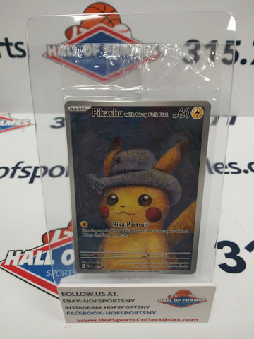 2023 POKEMON SEALED PIKACHU WITH GREY FELT HAT VAN GOGH PROMO 085!