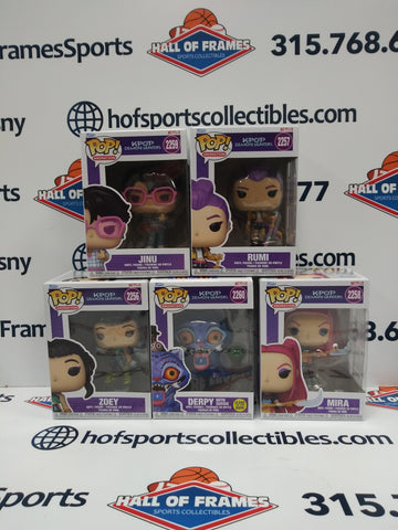 K-POP DEMON-HUNTERS FUNKO POP ANIMATION FULL SET OF 5! RUMI DERPY JINU ZOEY MIRA!