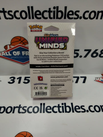 POKEMON SUN & MOON UNIFIED MINDS 3 PACK HANGER BOX!