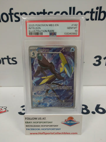 2025 POKEMON MEGA EVOLUTIONS INTELEON IR #142 PSA 10!