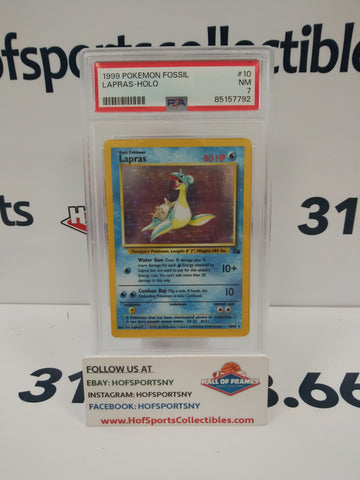 1999 POKEMON FOSSIL LAPRAS HOLO #10 PSA 7