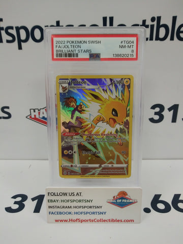 2022 POKEMON BRILLIANT STARS JOLTEON #TG04 PSA 8!
