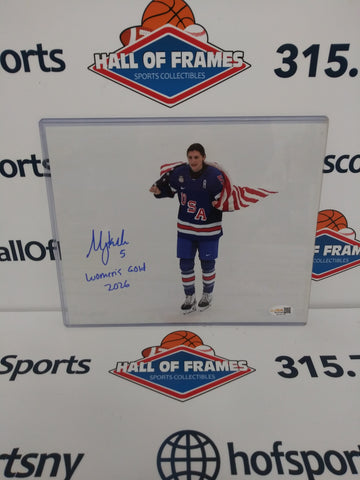 MEGAN KELLER USA HOCKEY SIGNED 8X10 INSCR. WOMENS GOLD 2026 JSA COA