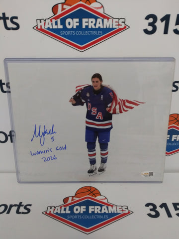 MEGAN KELLER USA HOCKEY SIGNED 8X10 INSCR. WOMENS GOLD 2026 JSA COA