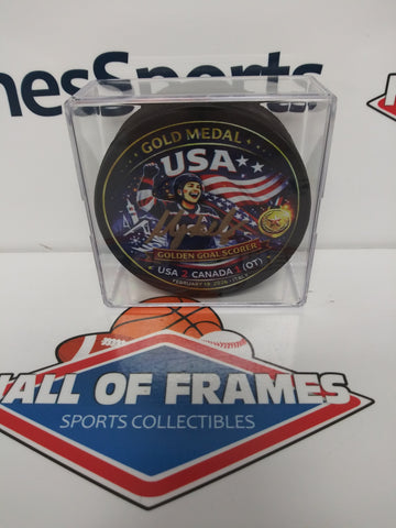 MEGAN KELLER USA HOCKEY SIGNED GOLDEN GOAL SCORER PUCK JSA COA