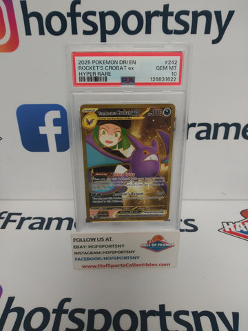 2025 POKEMON DESTINED RIVALS ROCKET'S CROBAT EX #242 PSA 10!