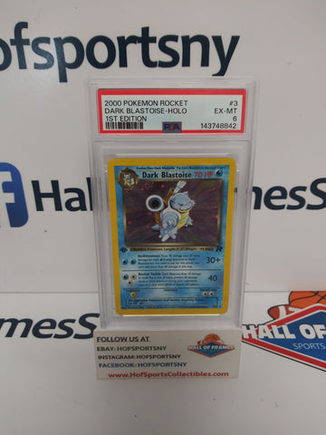 2000 POKEMON TEAM ROCKET DARK BLASTOISE HOLO 1ST EDITION #3 PSA 6!