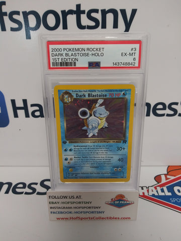 2000 POKEMON TEAM ROCKET DARK BLASTOISE HOLO 1ST EDITION #3 PSA 6!