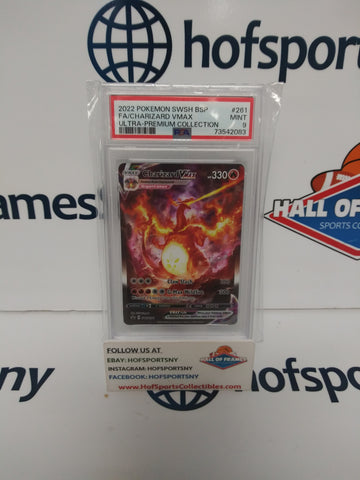 2022 POKEMON UPC CHARIZARD VMAX BLACK STAR PROMO #261 PSA 9!