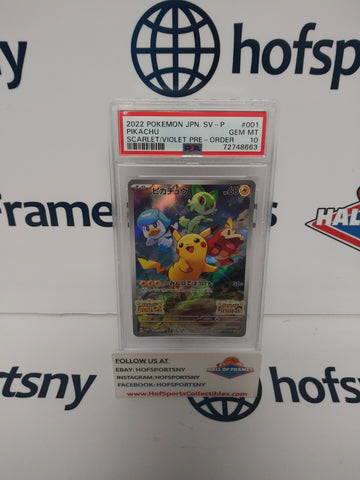 2022 POKEMON JAPAN SCARLET VIOLET PRE ORDER PIKACHU PROMO #001 PSA 10!