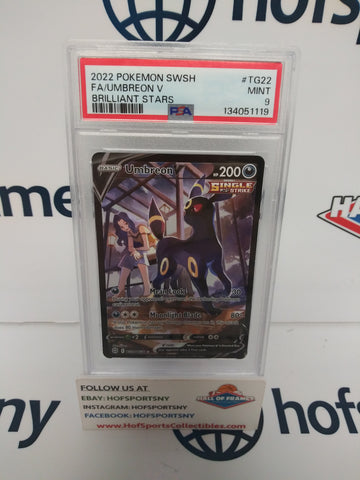 2022 POKEMON SWORD & SHIELD BRILLIANT STARS UMBREON V #TG22 PSA 9!